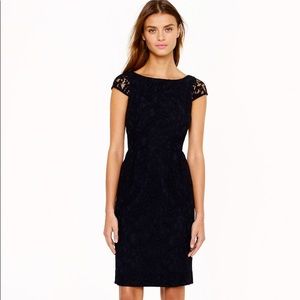 J.Crew Elsa Dress in Leavers Lace in Navy
